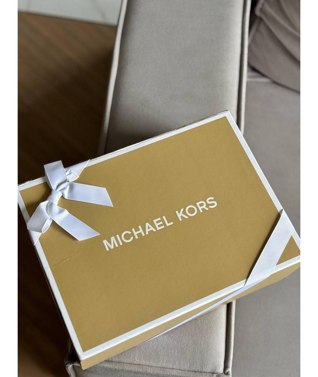 MICHAEL KORS Коричневая кожаная сумка с короткими ручками, фото 5