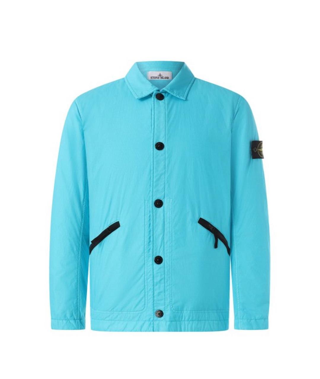 STONE ISLAND Бирюзовая полиэстеровая куртка, фото 1