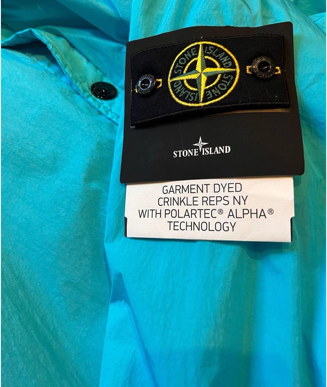 STONE ISLAND Бирюзовая полиэстеровая куртка, фото 3
