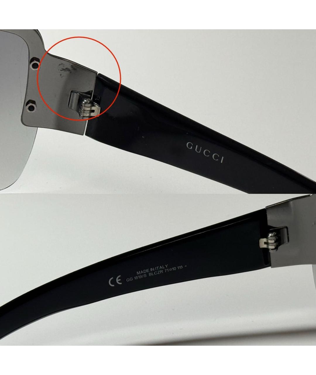 GUCCI Черные пластиковые солнцезащитные очки, фото 5