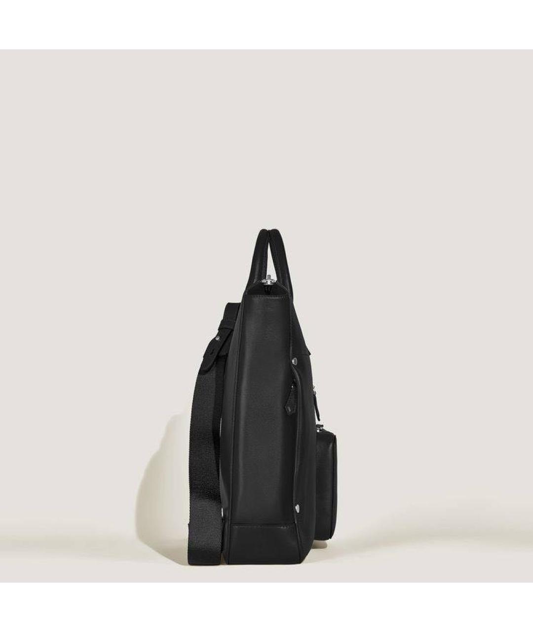 MONTBLANC Черный кожаный портфель, фото 3