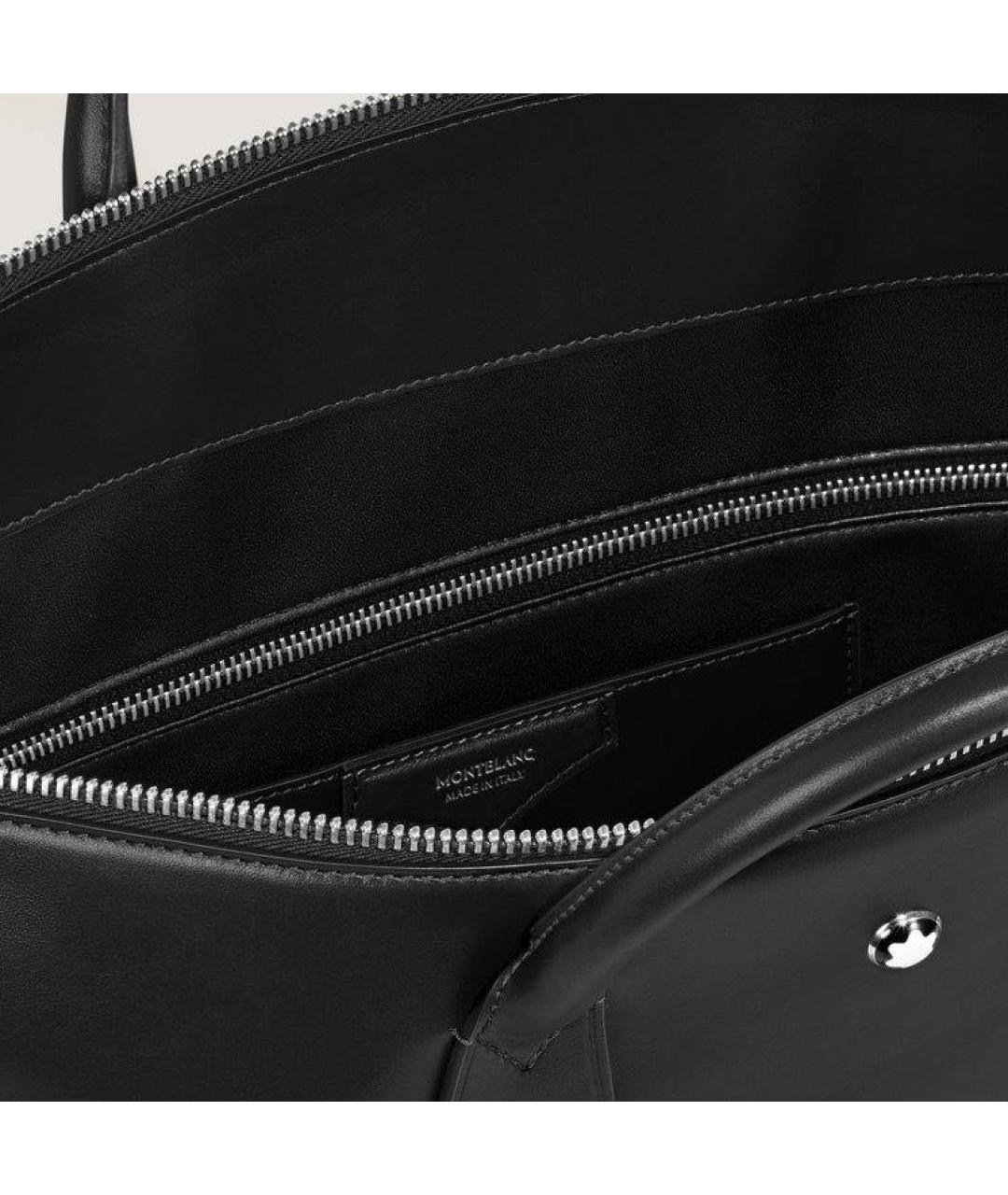 MONTBLANC Черный кожаный портфель, фото 6