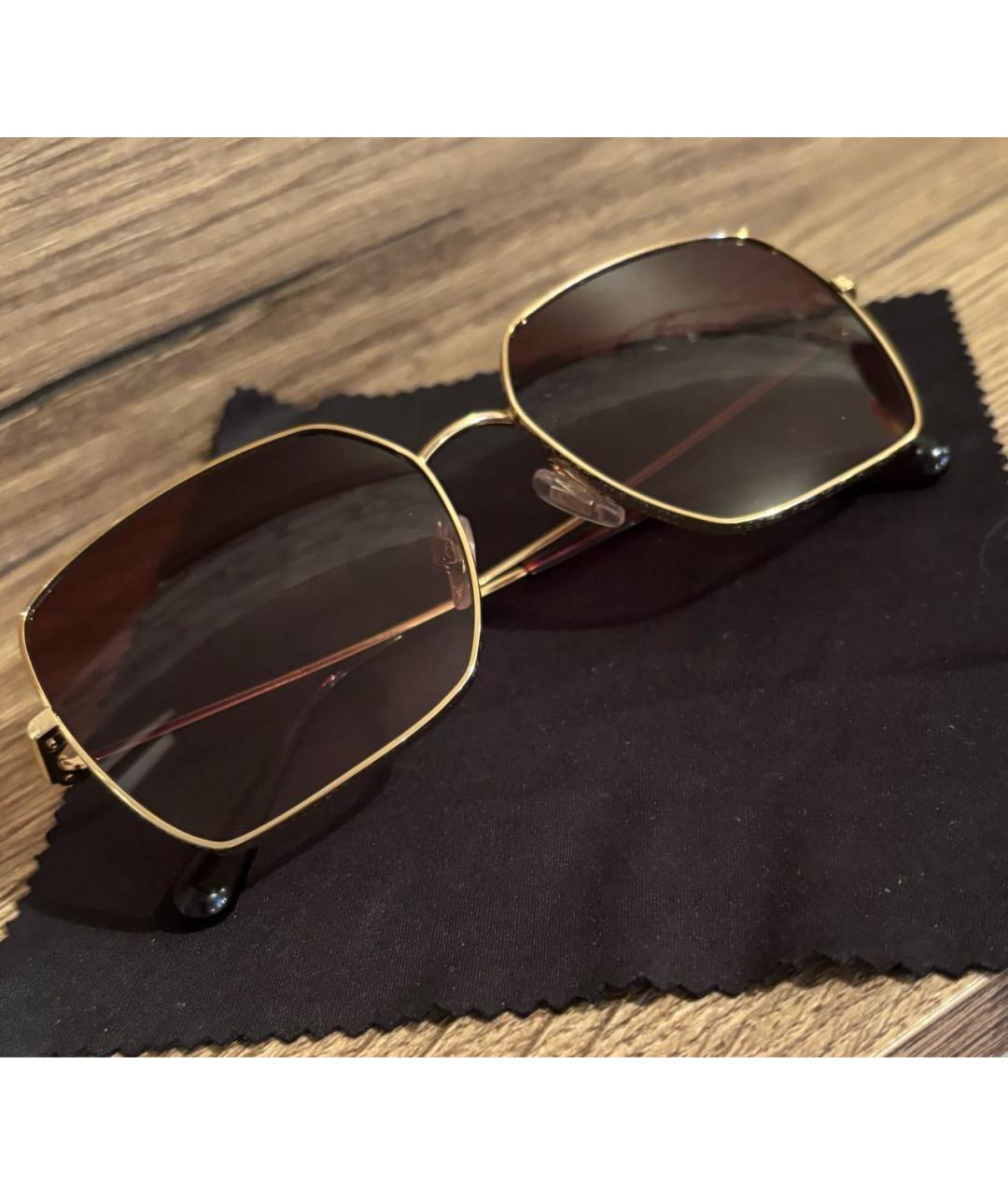DOLCE&GABBANA Золотые металлические солнцезащитные очки, фото 4