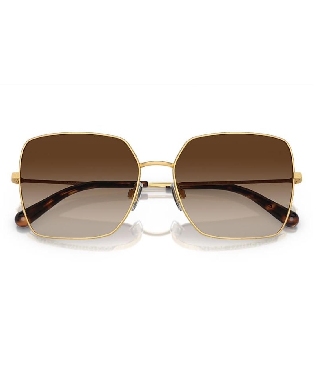 DOLCE&GABBANA Золотые металлические солнцезащитные очки, фото 2
