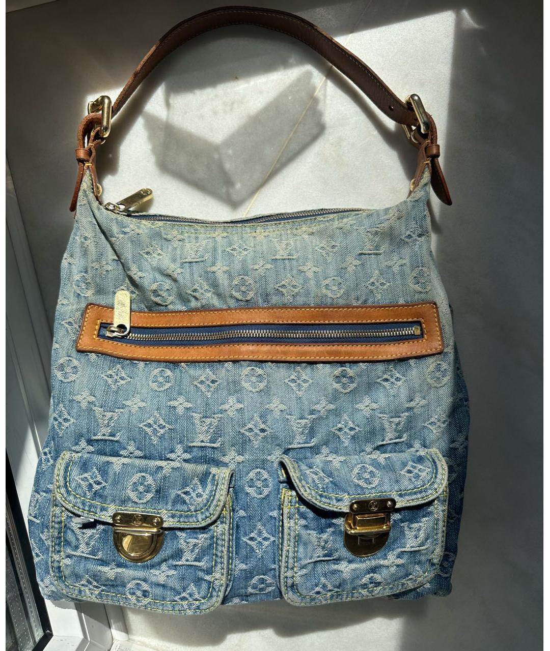 LOUIS VUITTON Синяя деним сумка через плечо, фото 9