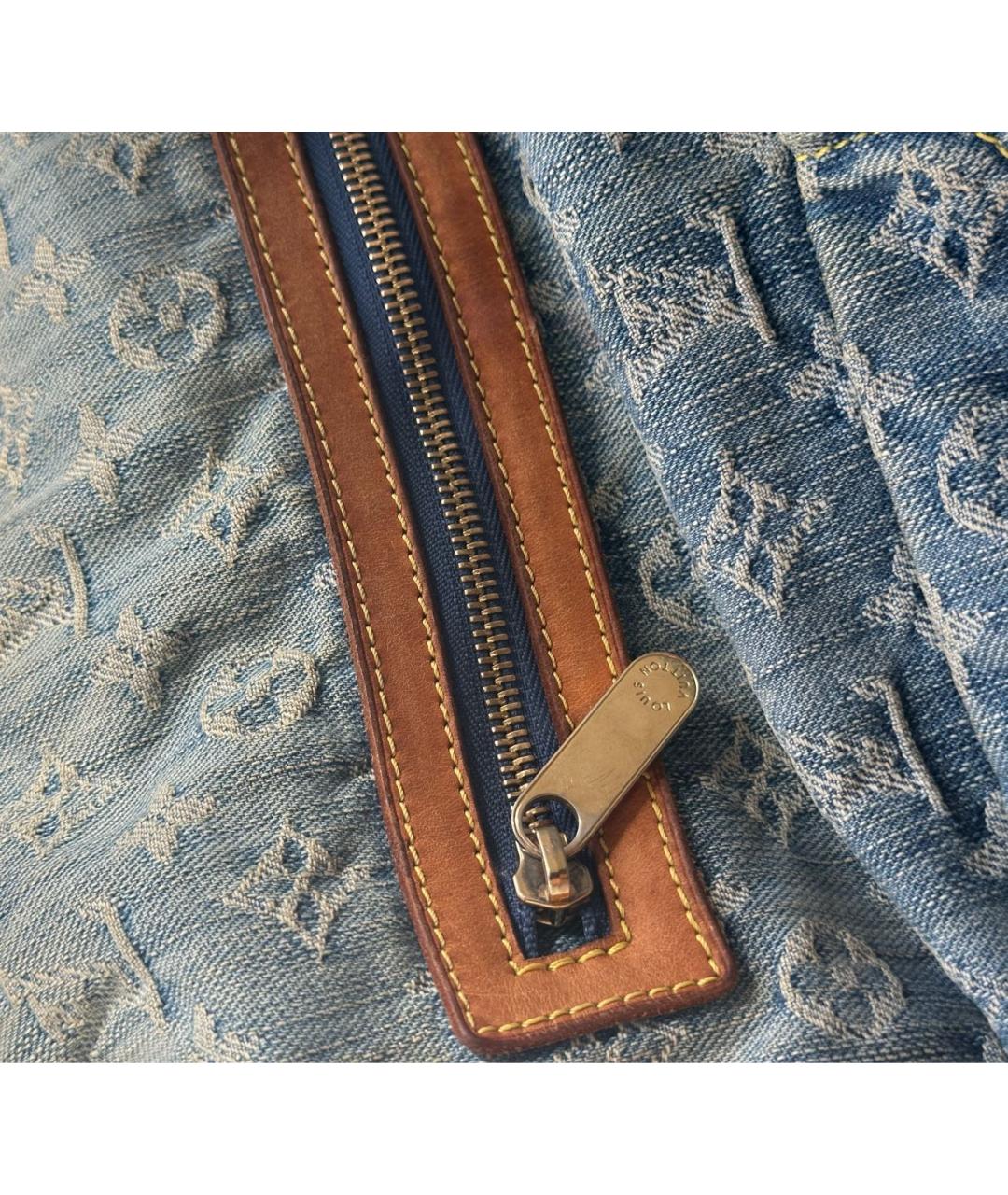 LOUIS VUITTON Синяя деним сумка через плечо, фото 4