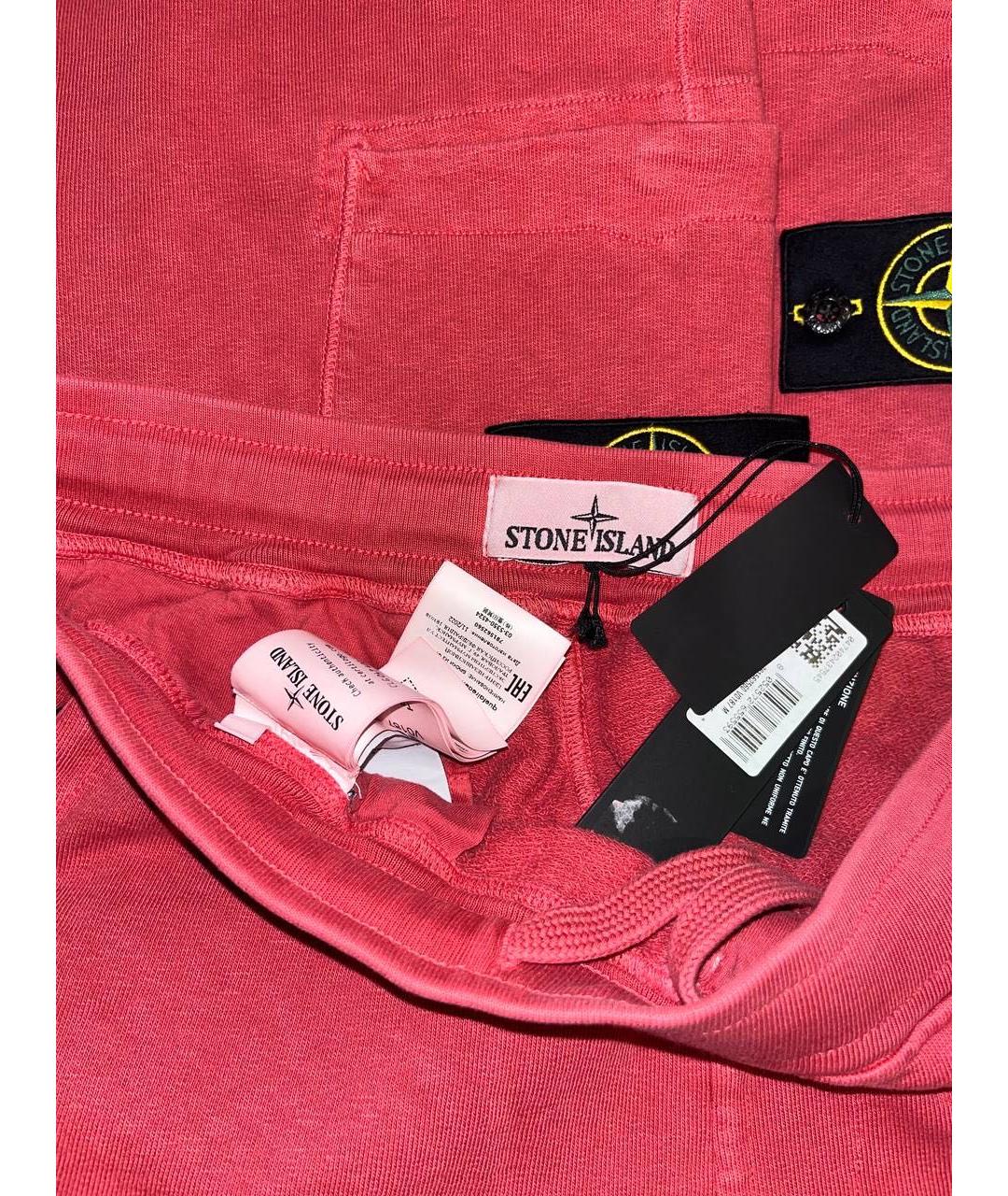 STONE ISLAND Коралловые хлопковые повседневные брюки, фото 4