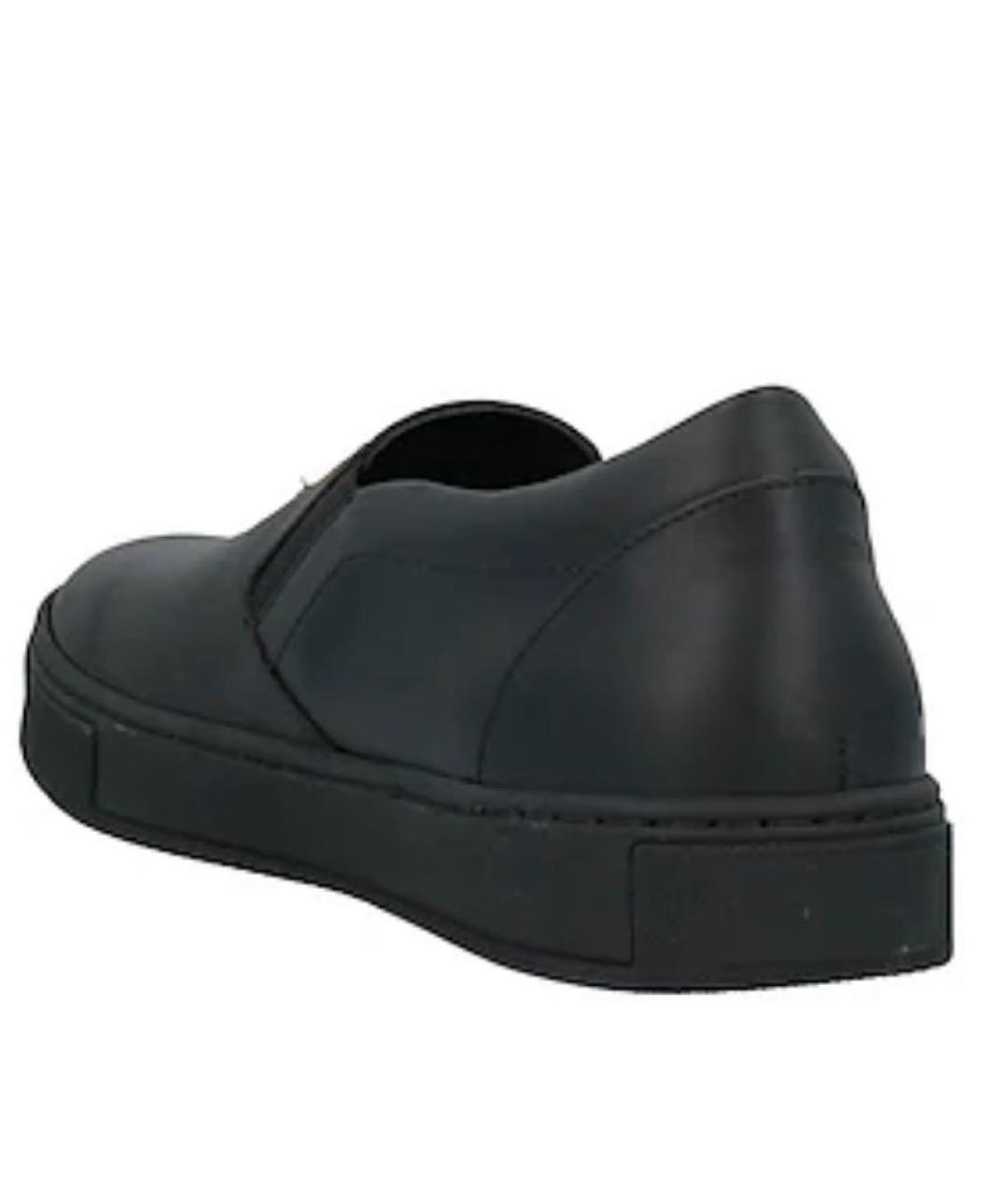 PHILIPP PLEIN Черные кожаные слипоны, фото 6