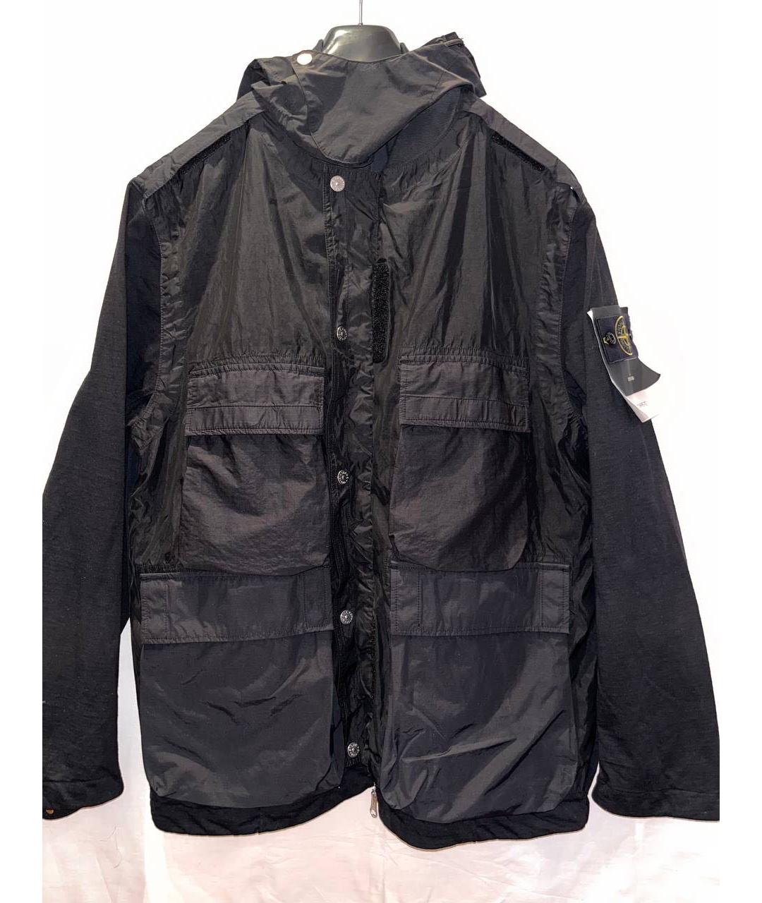 STONE ISLAND Черная хлопковая куртка, фото 5