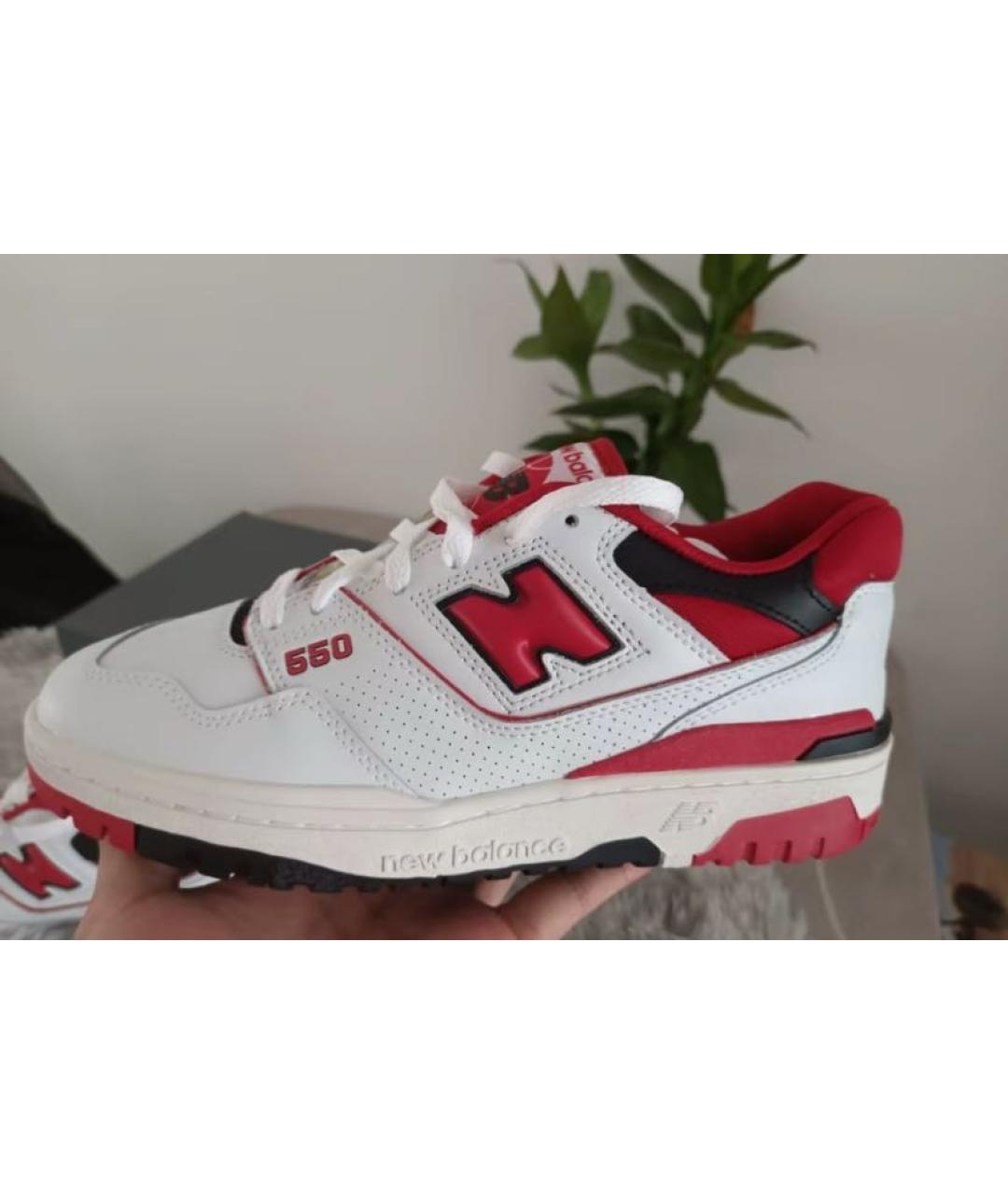 NEW BALANCE Красные кожаные низкие кроссовки / кеды, фото 8