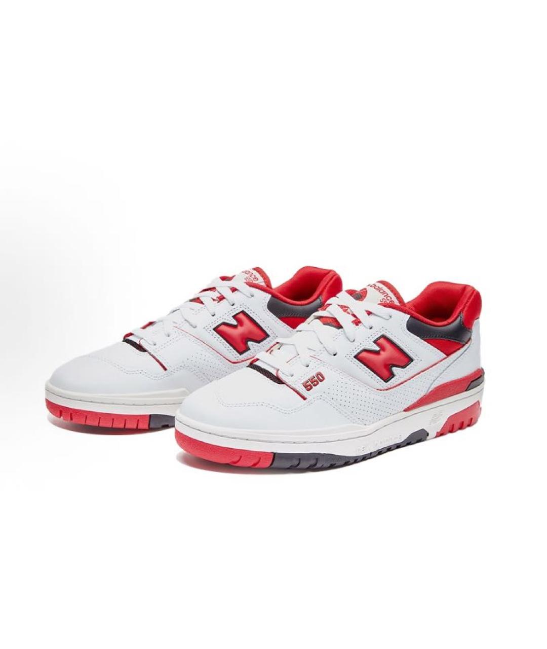 NEW BALANCE Красные кожаные низкие кроссовки / кеды, фото 2