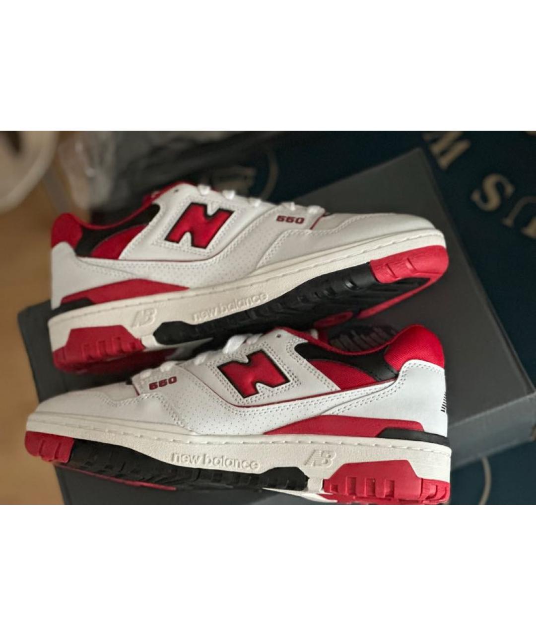 NEW BALANCE Красные кожаные низкие кроссовки / кеды, фото 7
