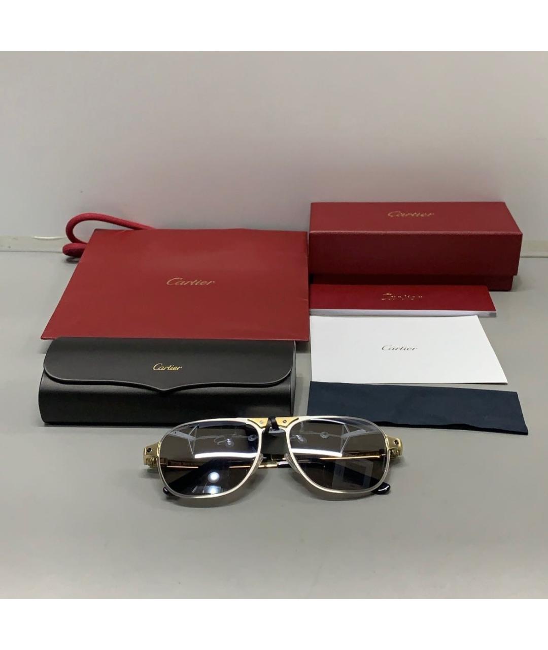 CARTIER Золотые металлические солнцезащитные очки, фото 4