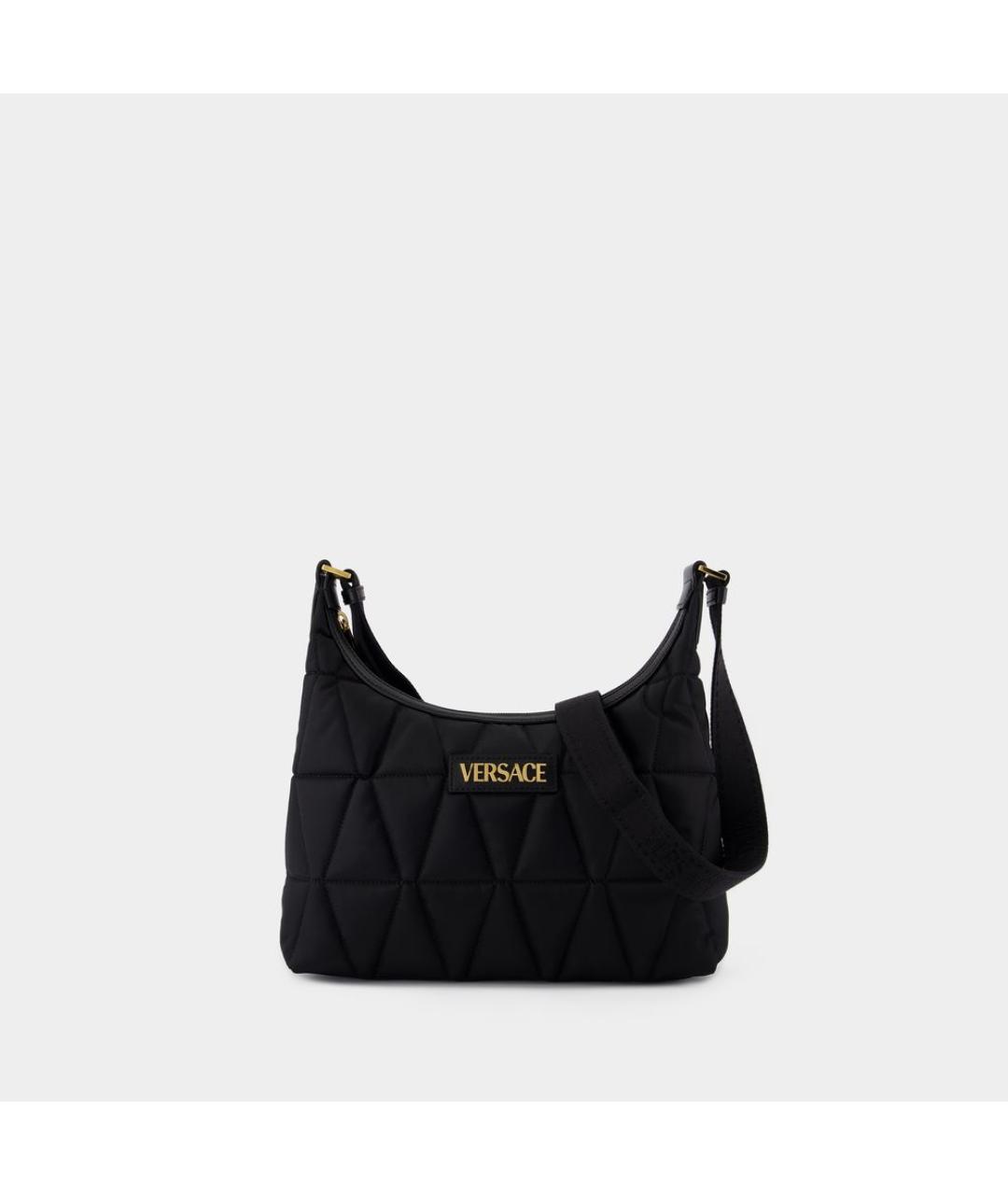 VERSACE Черная синтетическая сумка на плечо, фото 4