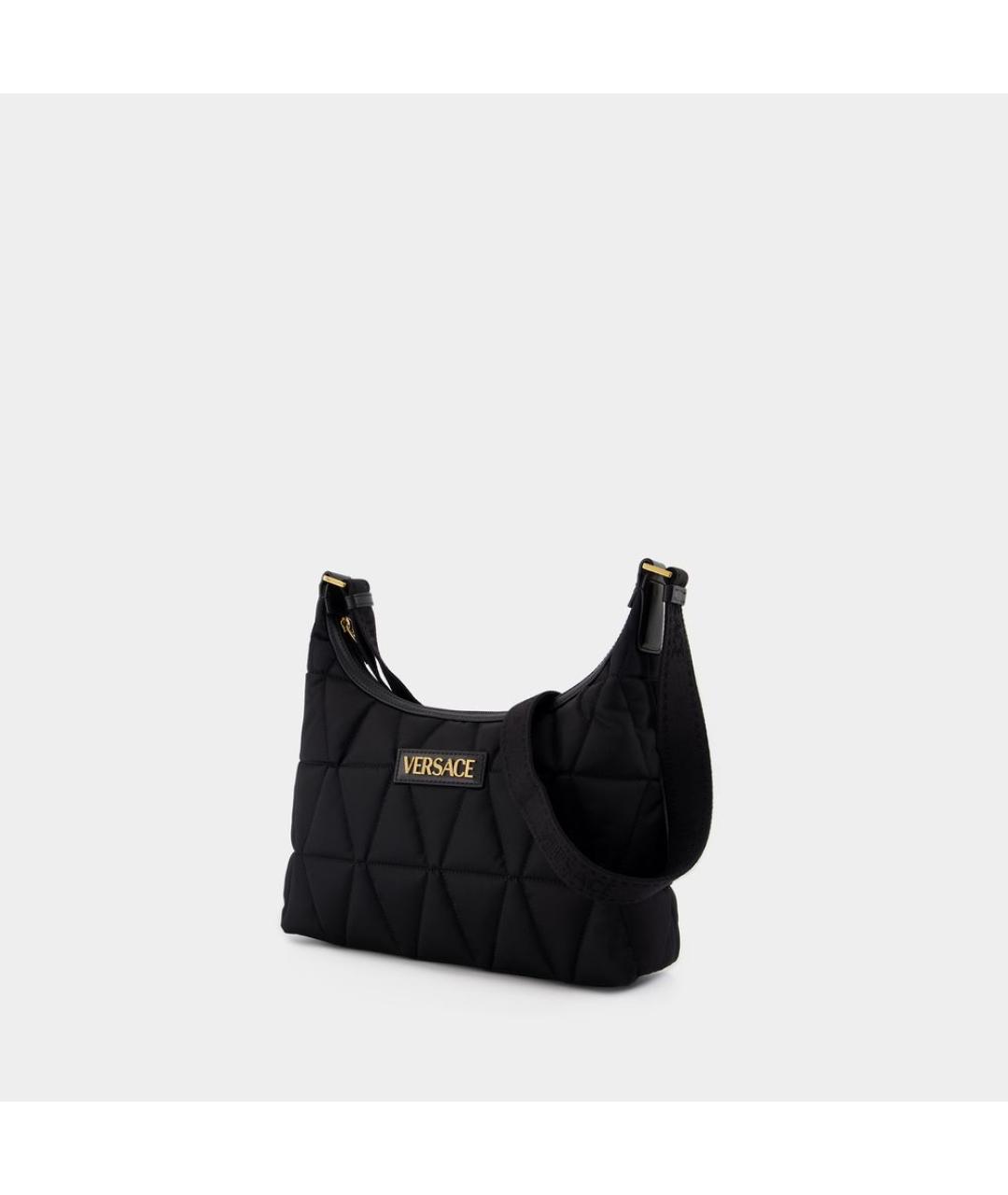 VERSACE Черная синтетическая сумка на плечо, фото 2