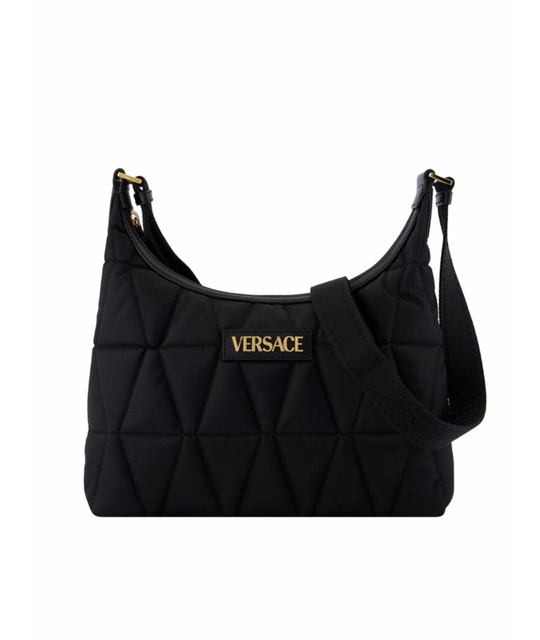 VERSACE Черная синтетическая сумка на плечо, фото 1