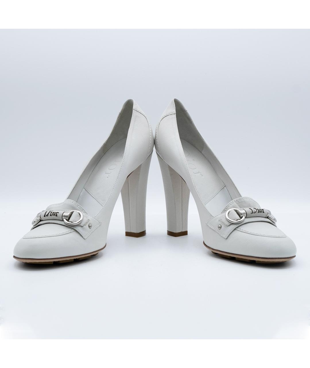 CHRISTIAN DIOR Белые кожаные туфли, фото 4