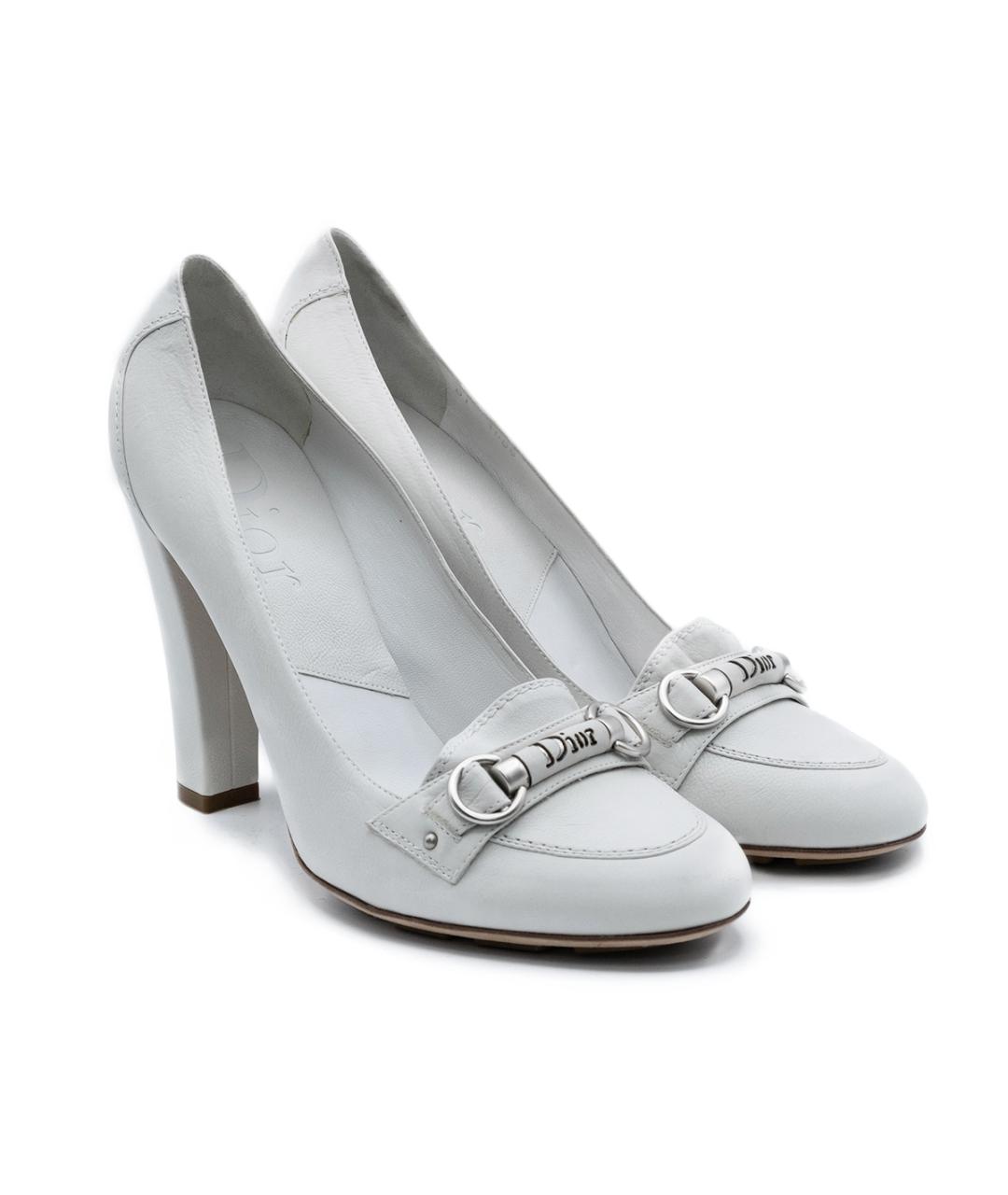 CHRISTIAN DIOR Белые кожаные туфли, фото 2