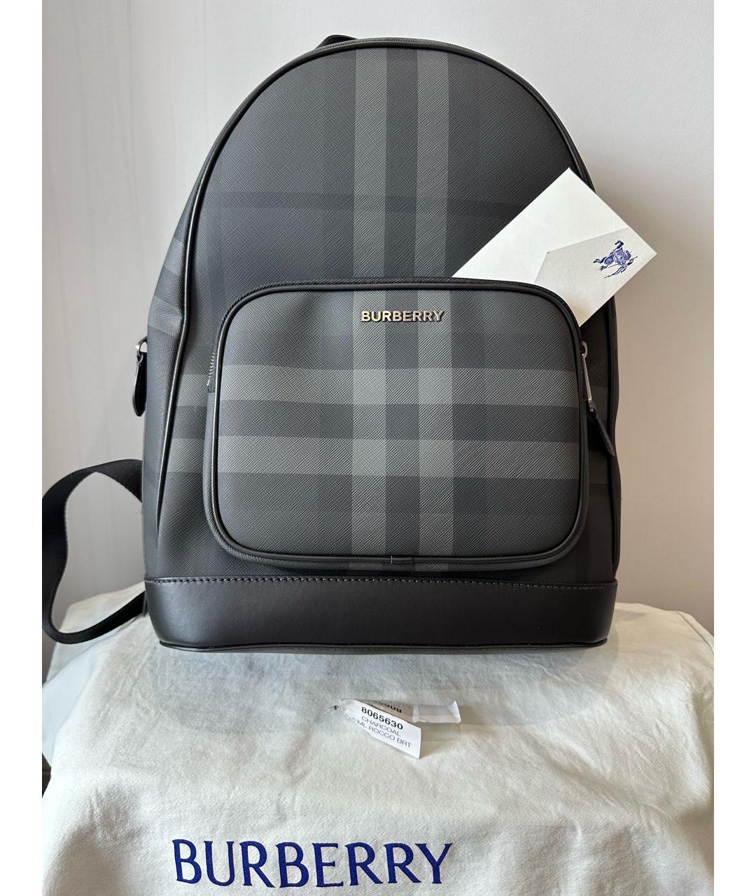 BURBERRY Серый рюкзак из искусственной кожи, фото 2