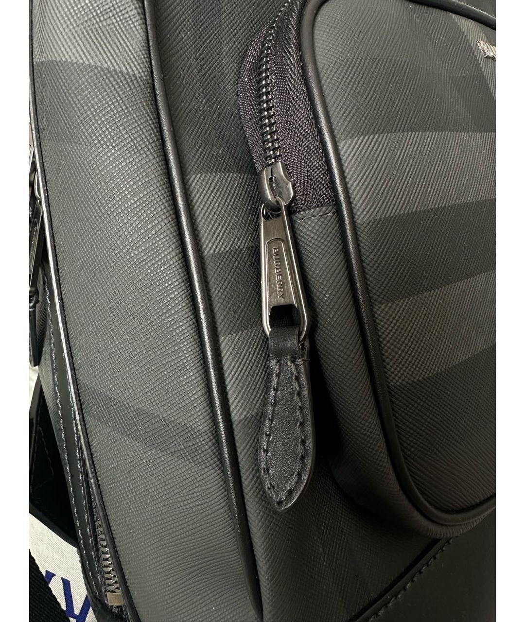 BURBERRY Серый рюкзак из искусственной кожи, фото 7