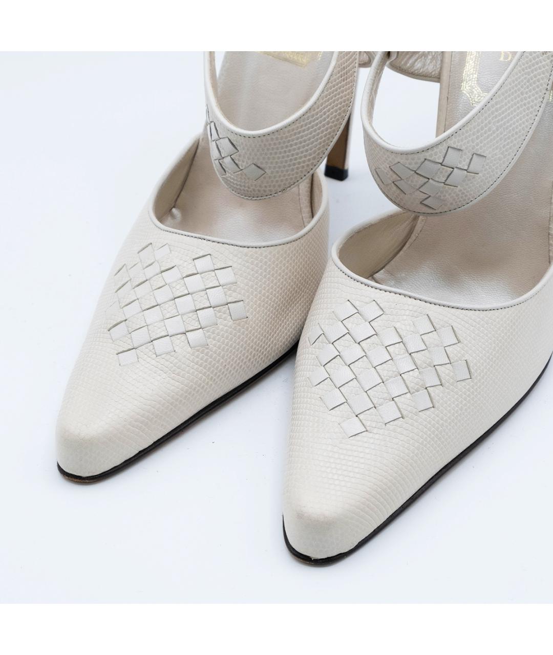 CHRISTIAN DIOR Бежевые кожаные босоножки, фото 3