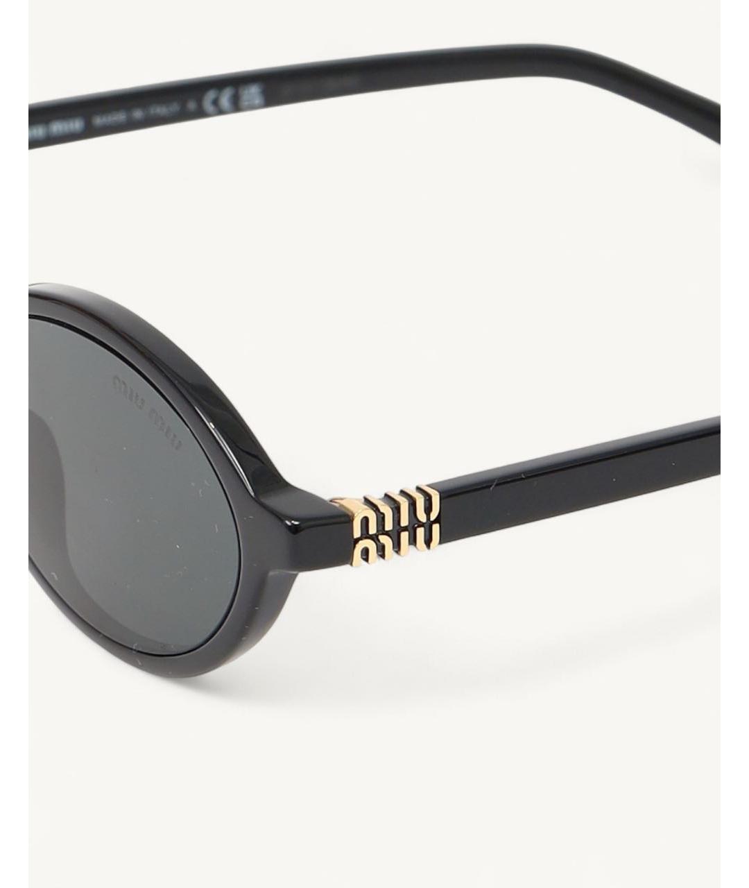 MIU MIU Черные пластиковые солнцезащитные очки, фото 6