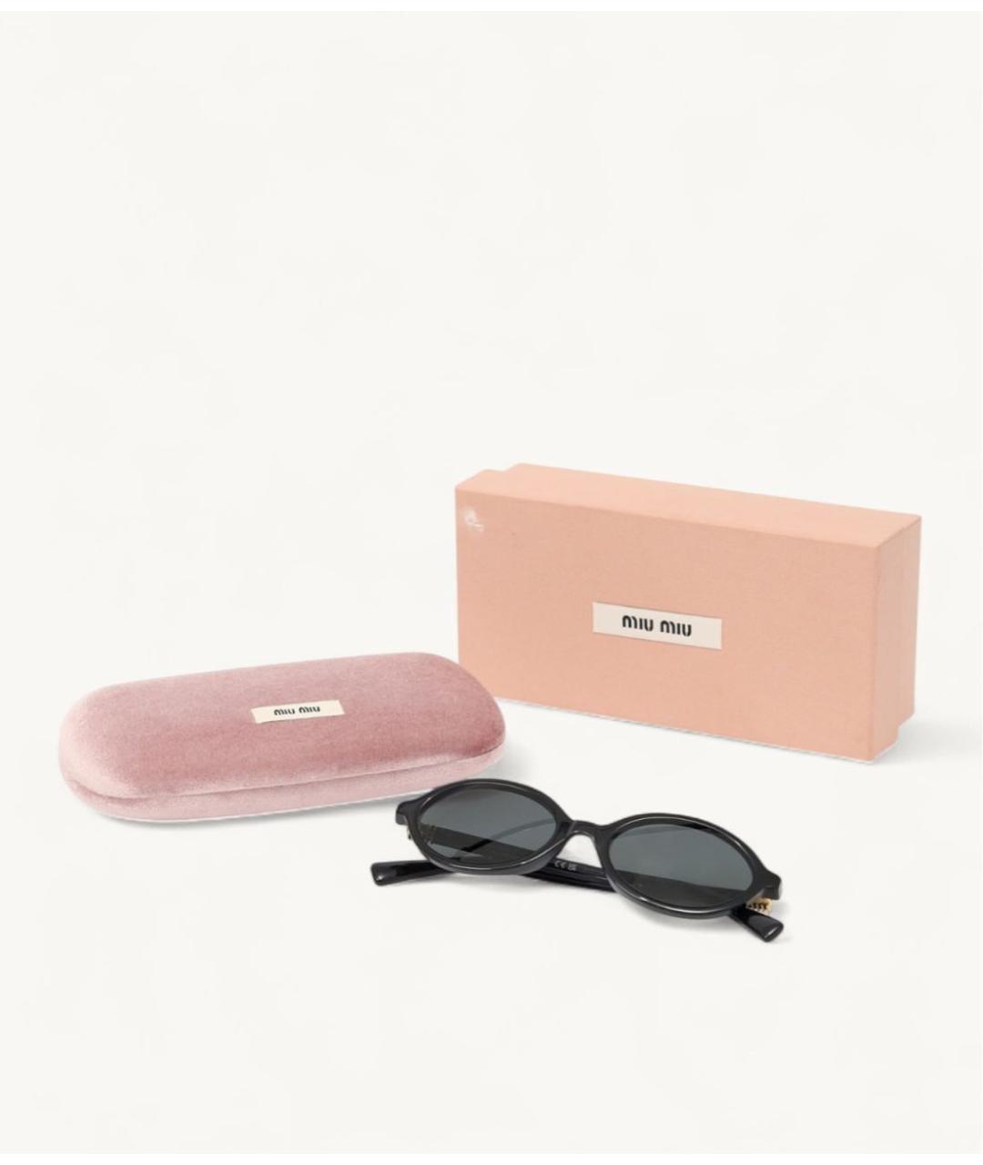 MIU MIU Черные пластиковые солнцезащитные очки, фото 2