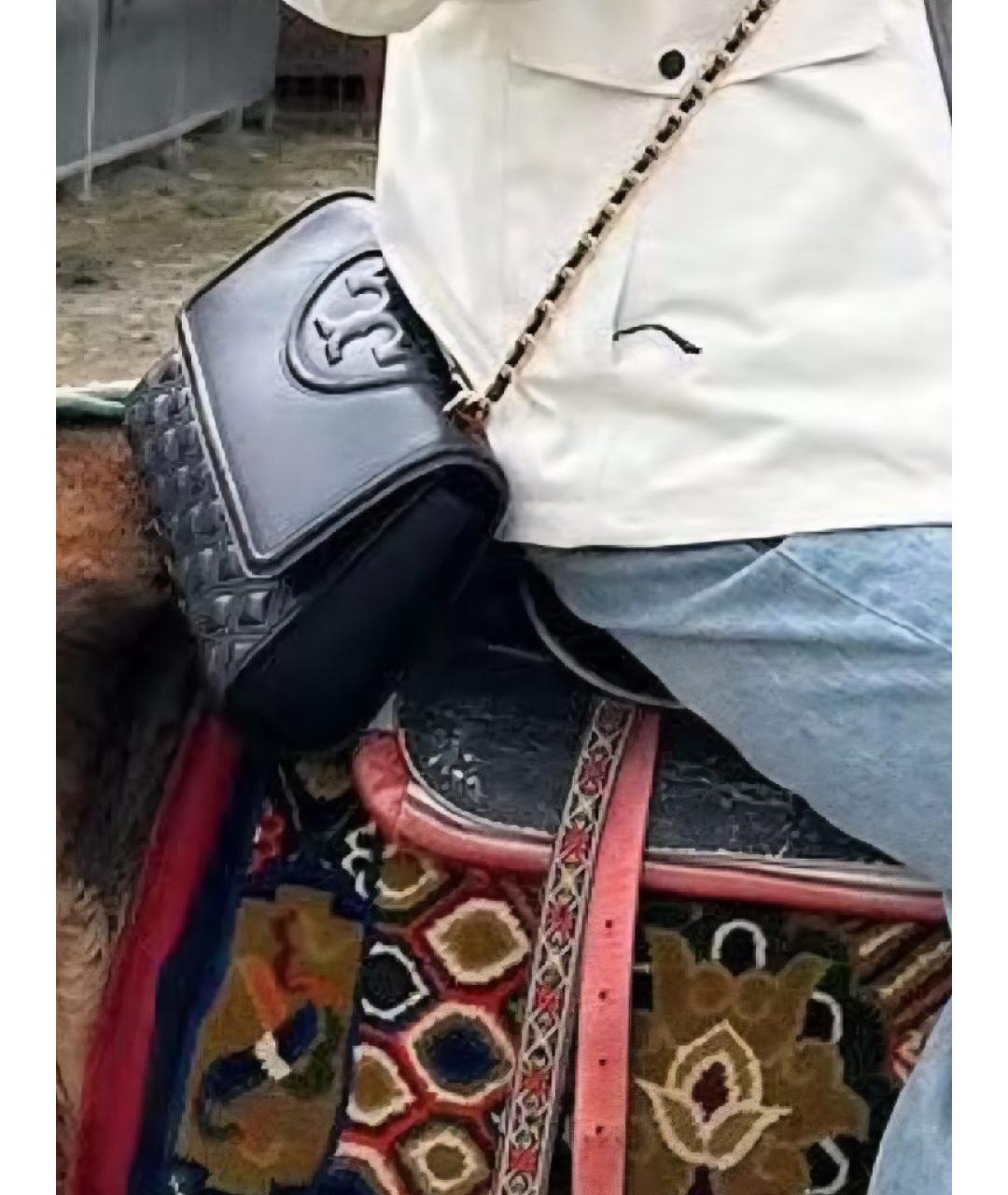 TORY BURCH Черная кожаная сумка через плечо, фото 3