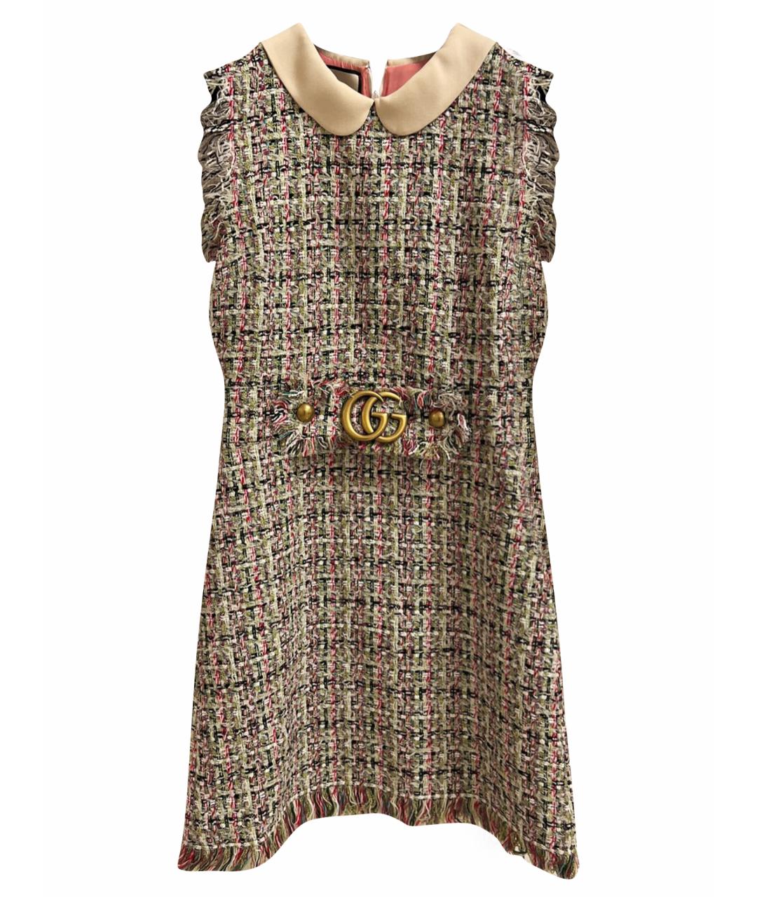 GUCCI Бежевое кашемировое повседневное платье, фото 1