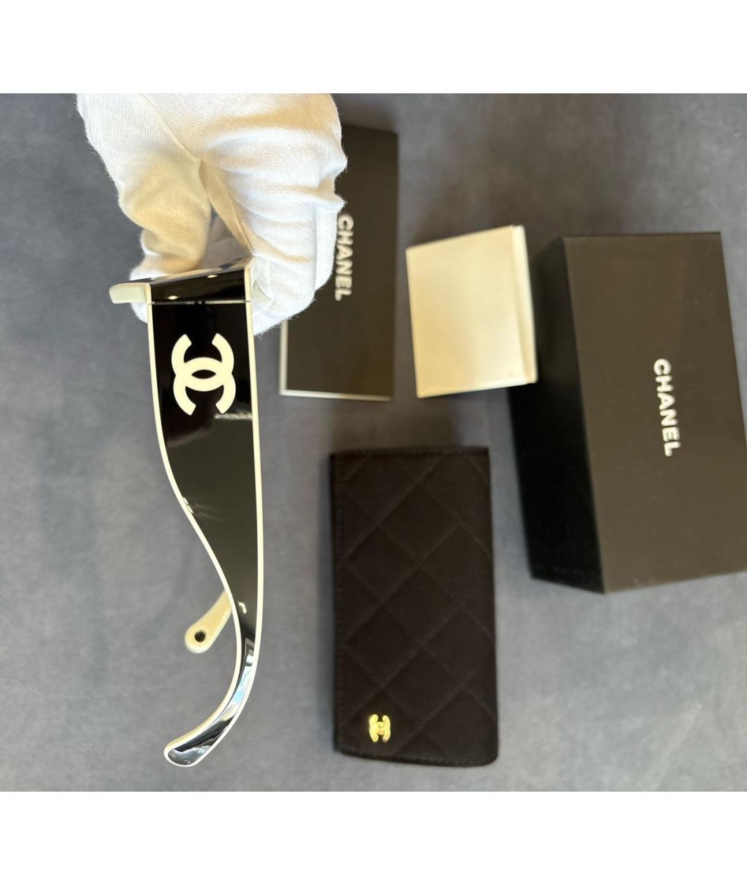 CHANEL Черные пластиковые солнцезащитные очки, фото 8