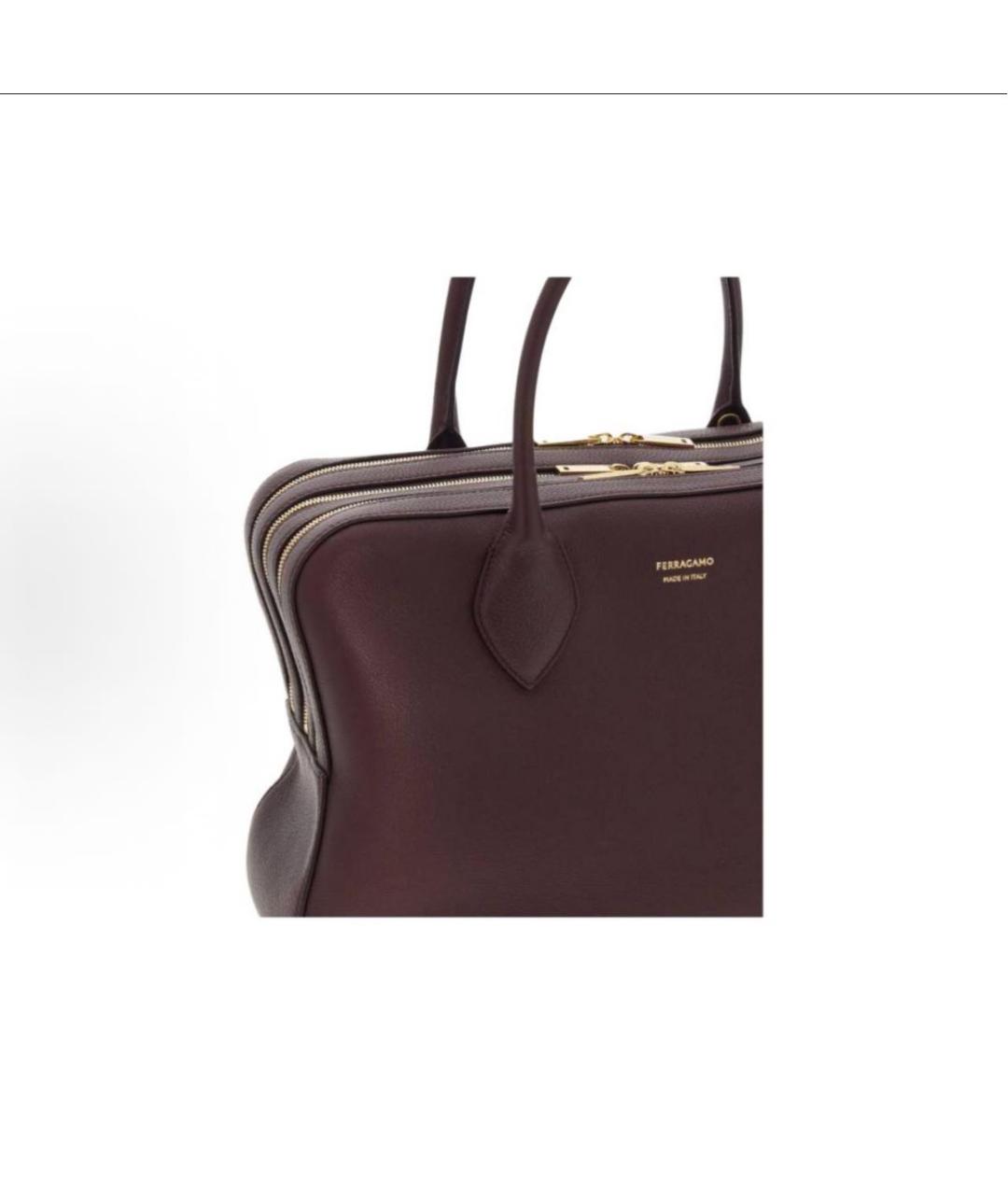 FERRAGAMO Бордовая кожаная сумка через плечо, фото 5