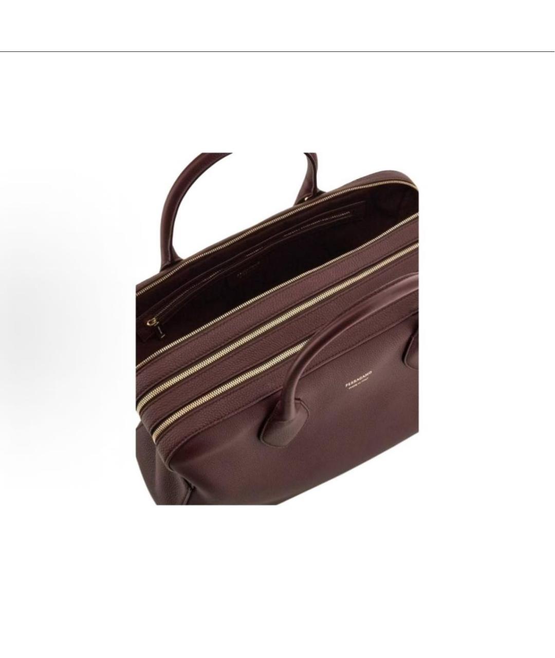 FERRAGAMO Бордовая кожаная сумка через плечо, фото 4
