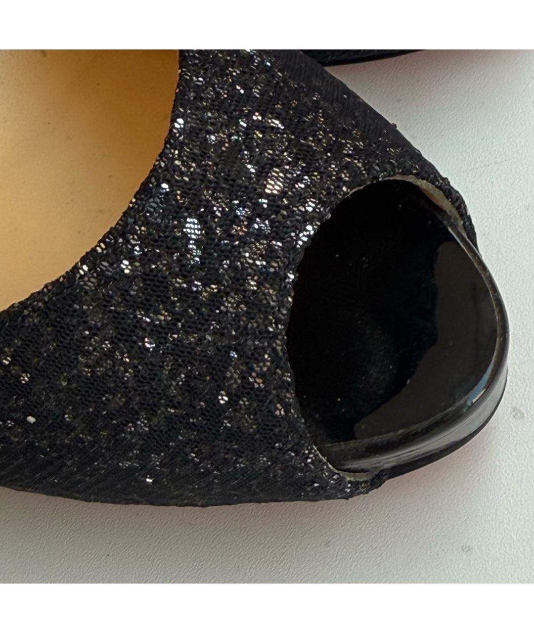 CHRISTIAN LOUBOUTIN Антрацитовые текстильные туфли, фото 7