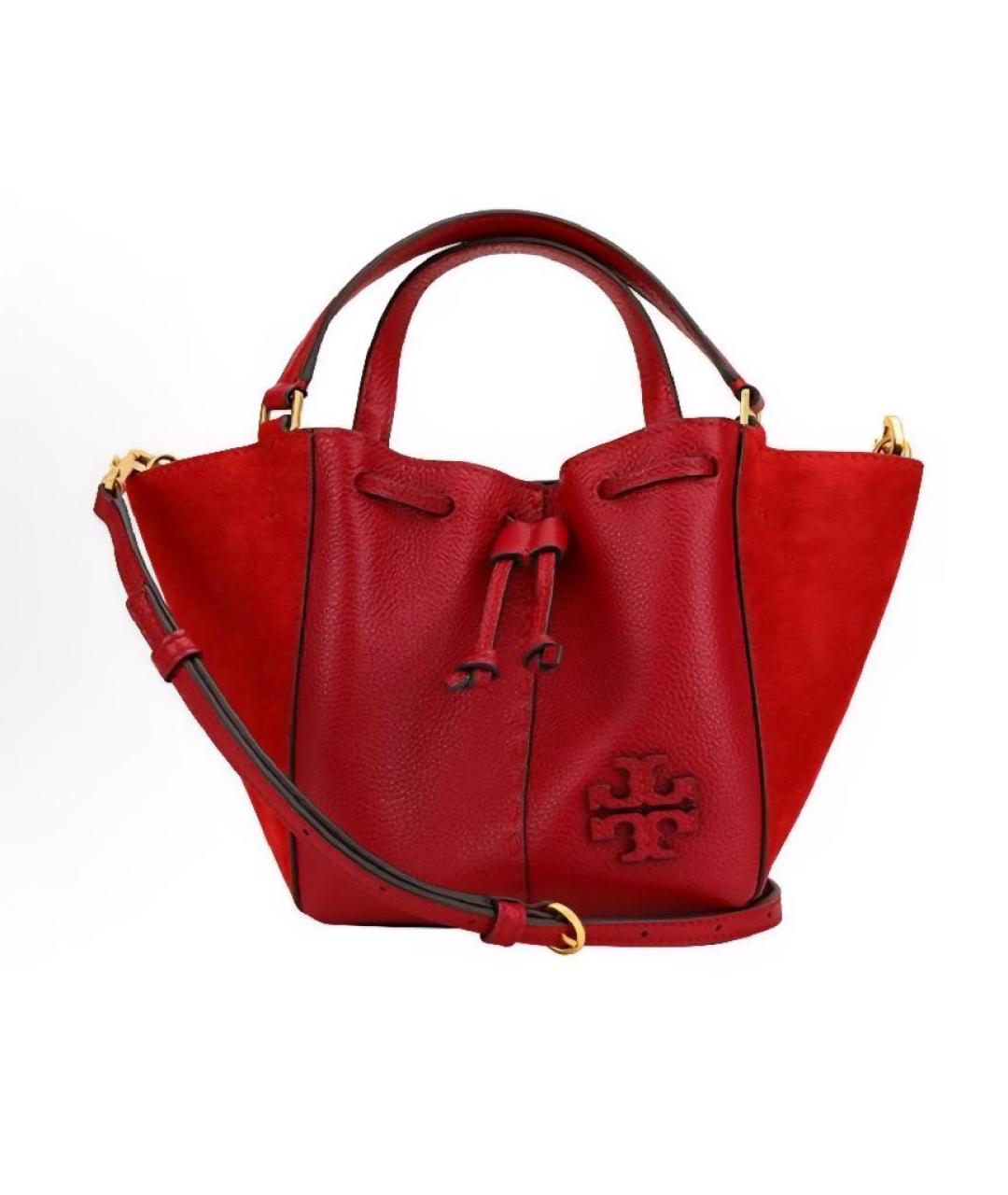 TORY BURCH Красная кожаная сумка тоут, фото 6