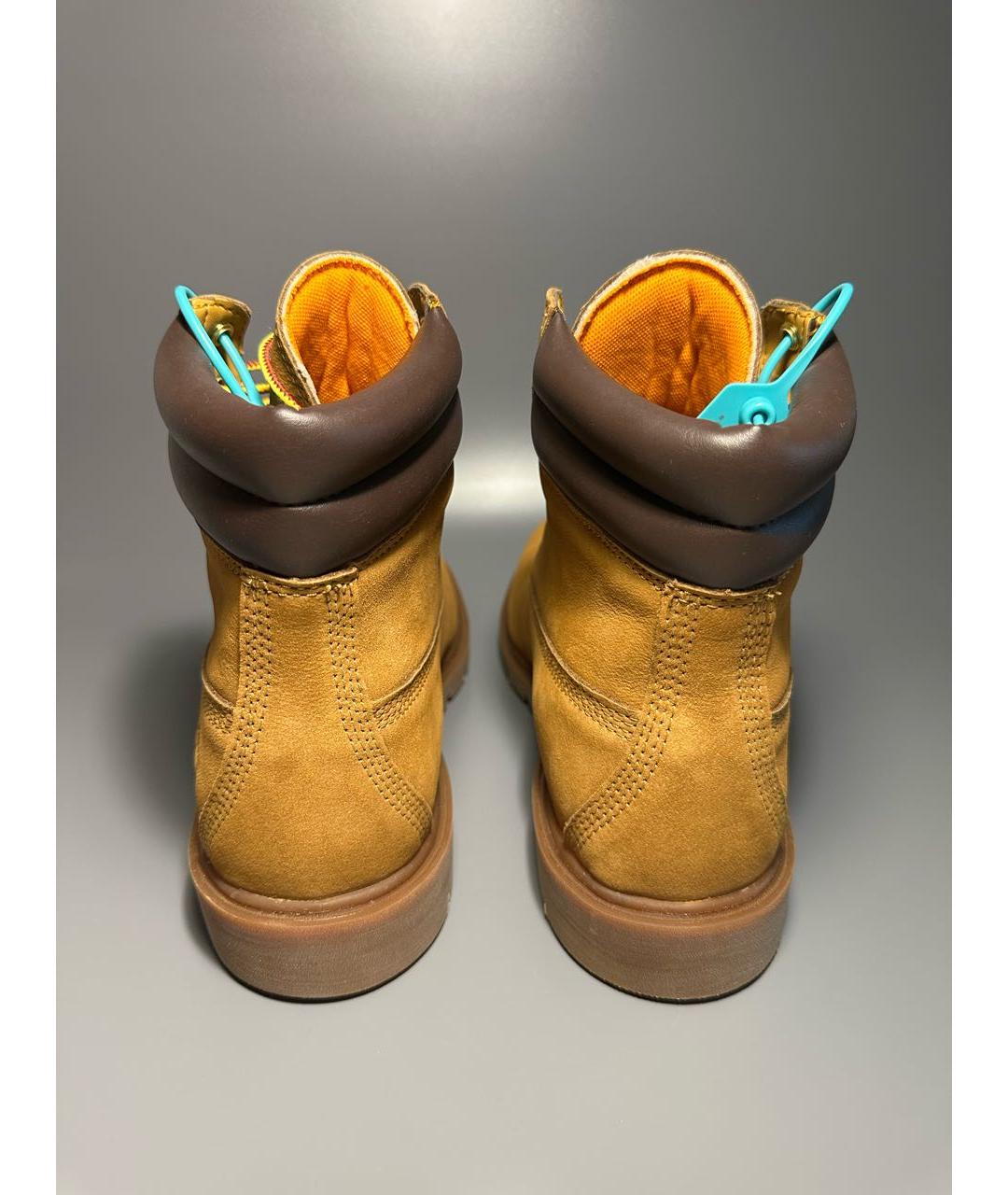 TIMBERLAND Оранжевое нубуковые высокие ботинки, фото 3