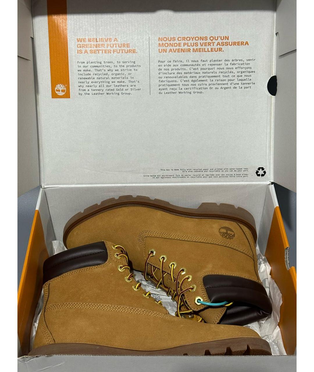 TIMBERLAND Оранжевое нубуковые высокие ботинки, фото 7