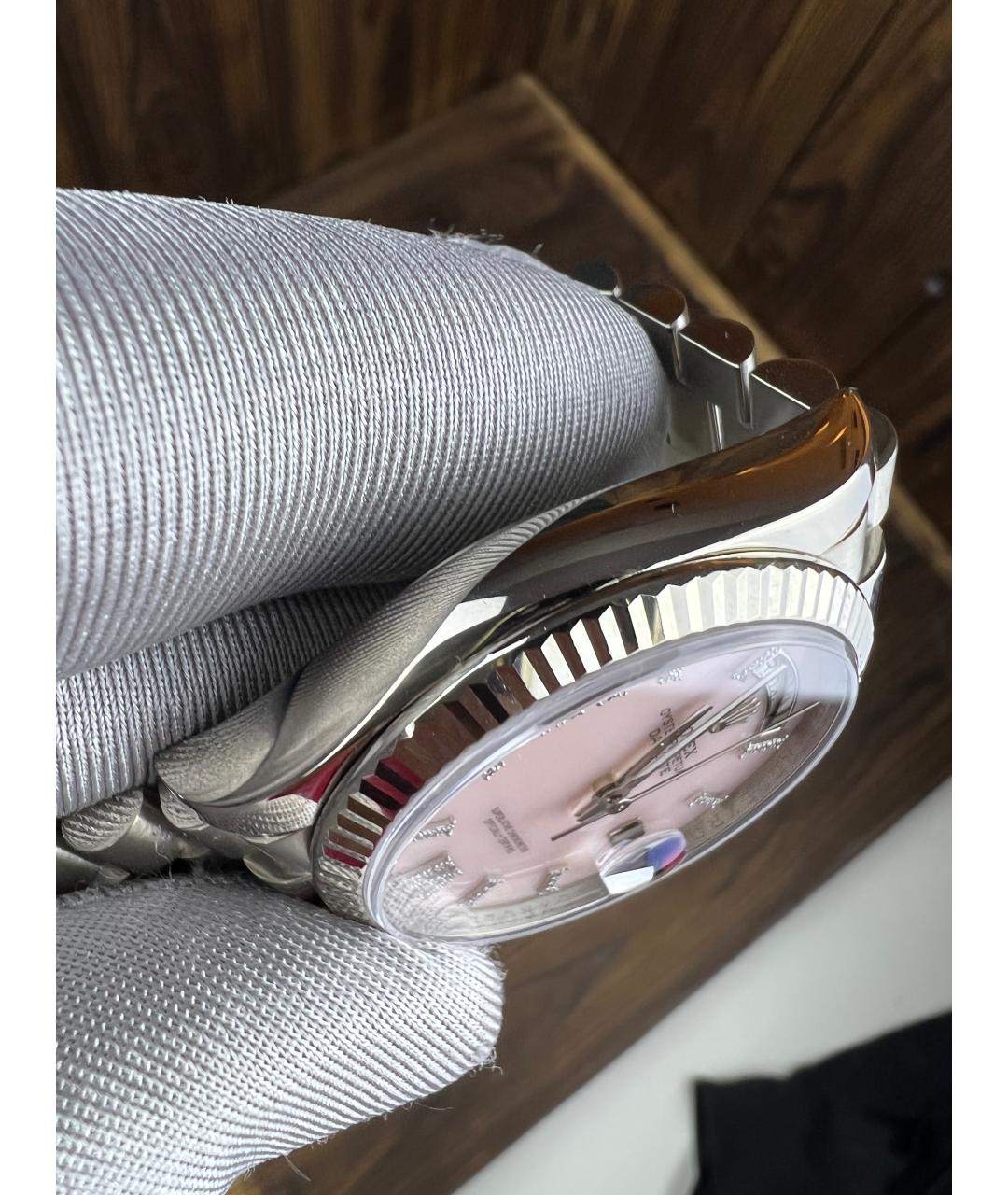 ROLEX Розовые часы из белого золота, фото 7