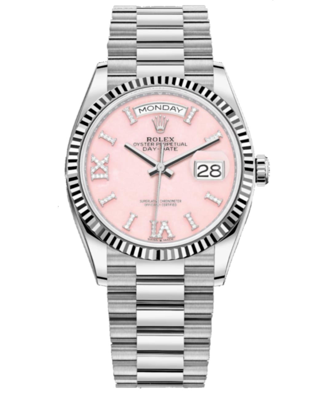 ROLEX Розовые часы из белого золота, фото 10