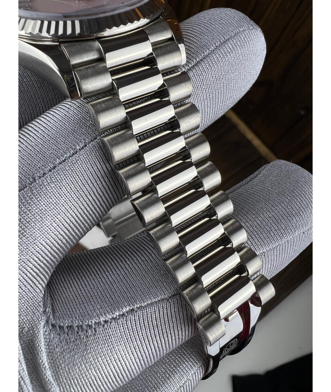 ROLEX Розовые часы из белого золота, фото 9