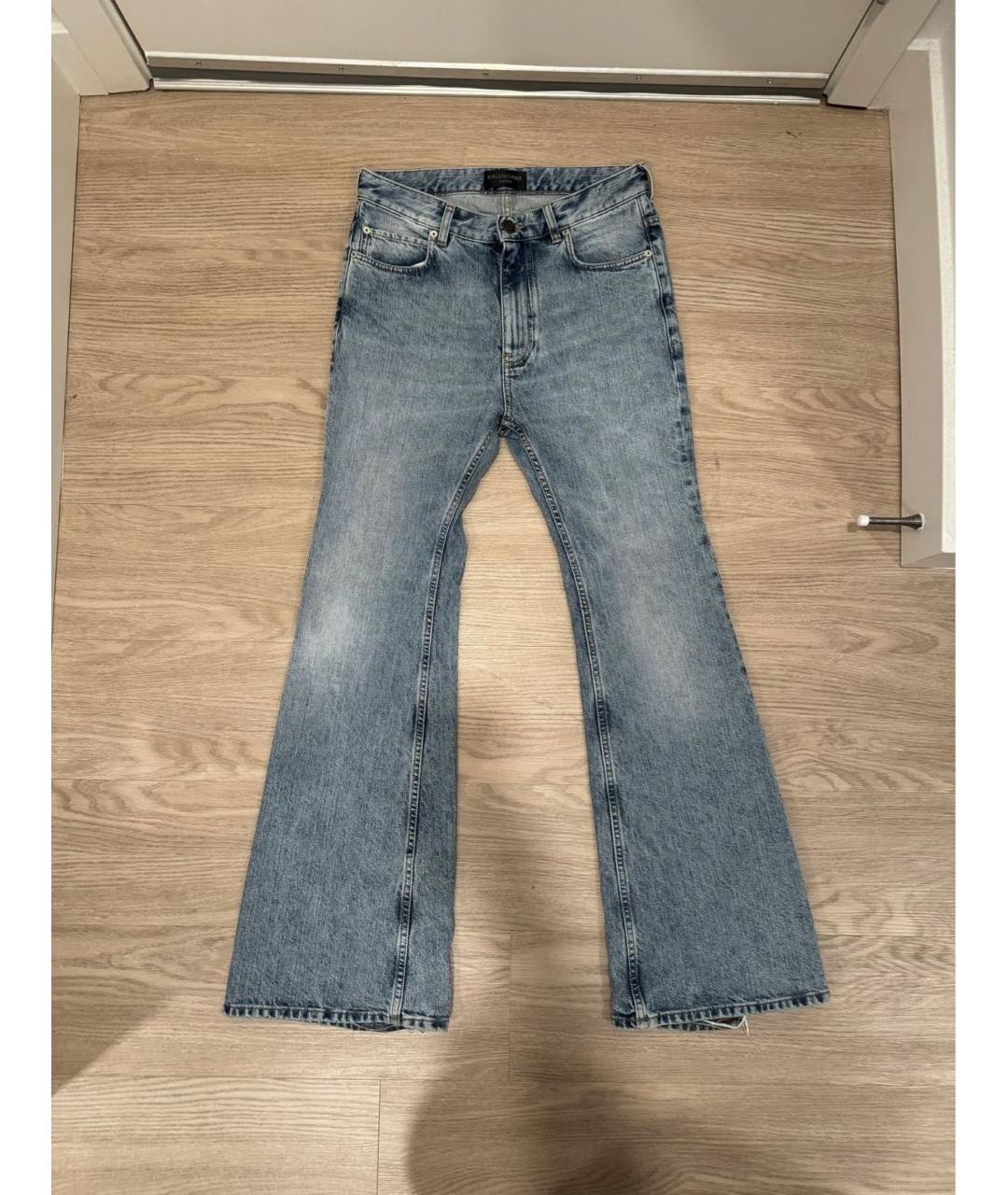 BALENCIAGA Голубые хлопковые джинсы, фото 2
