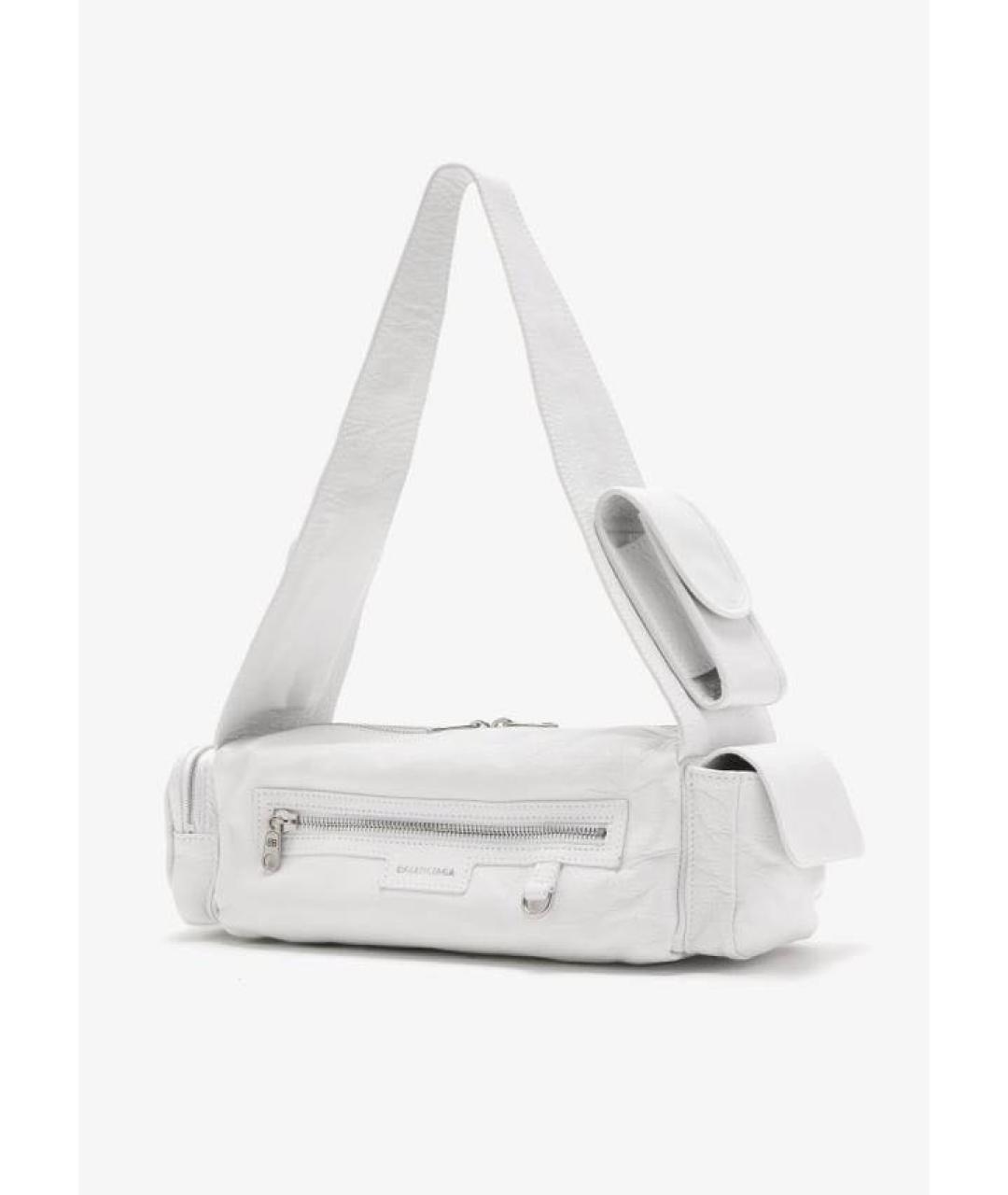BALENCIAGA Белая кожаная сумка на плечо, фото 2