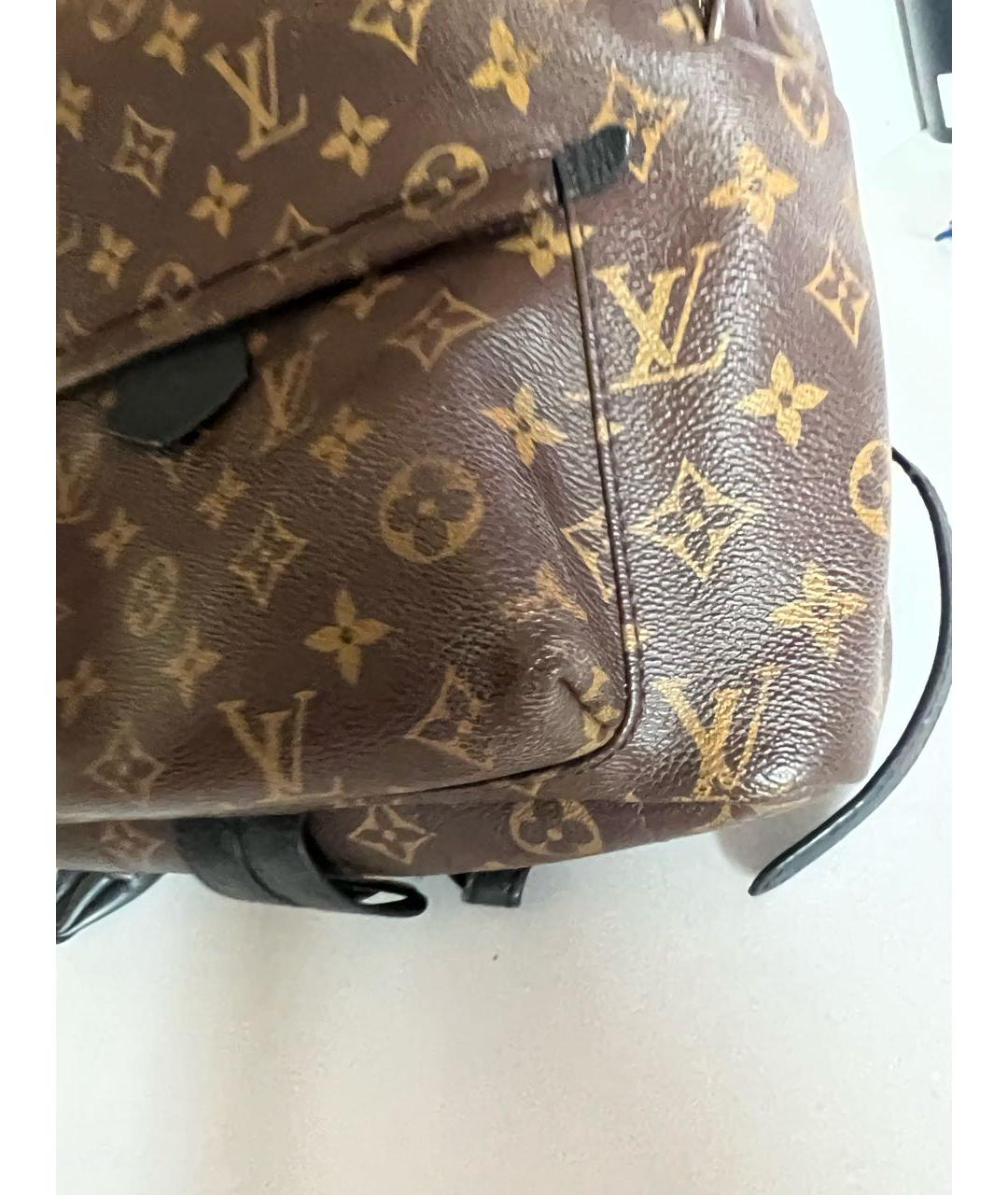 LOUIS VUITTON Коричневый кожаный рюкзак, фото 6