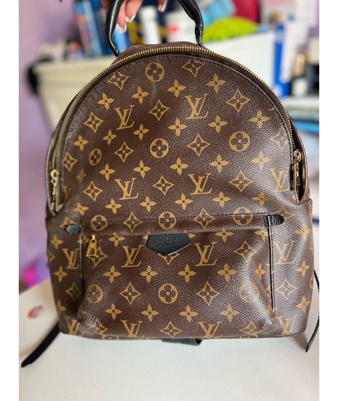 LOUIS VUITTON Коричневый кожаный рюкзак, фото 9