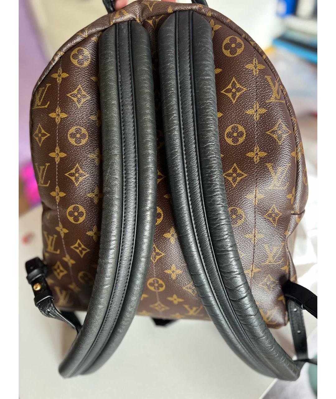 LOUIS VUITTON Коричневый кожаный рюкзак, фото 3