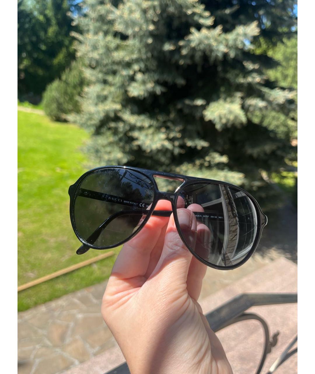 GUCCI Черные пластиковые солнцезащитные очки, фото 5