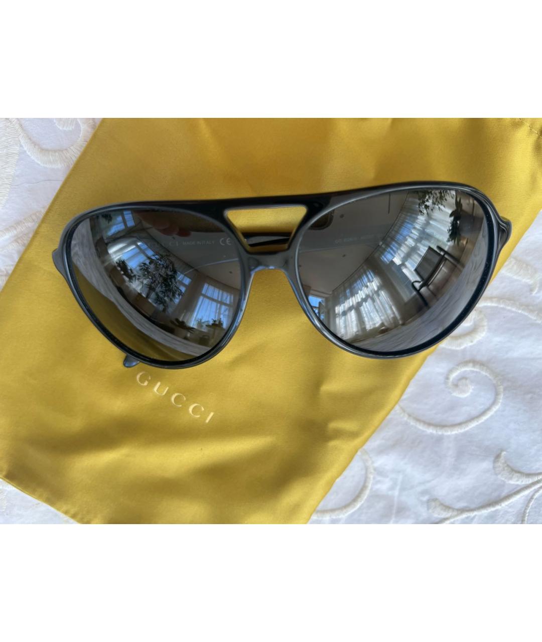 GUCCI Черные пластиковые солнцезащитные очки, фото 7
