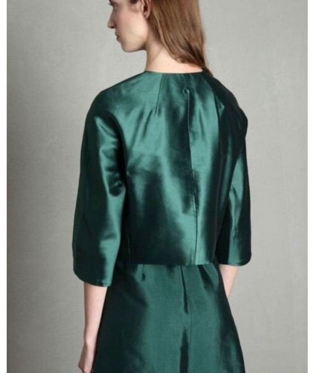 MAX MARA Зеленые хлопковое вечернее платье, фото 6
