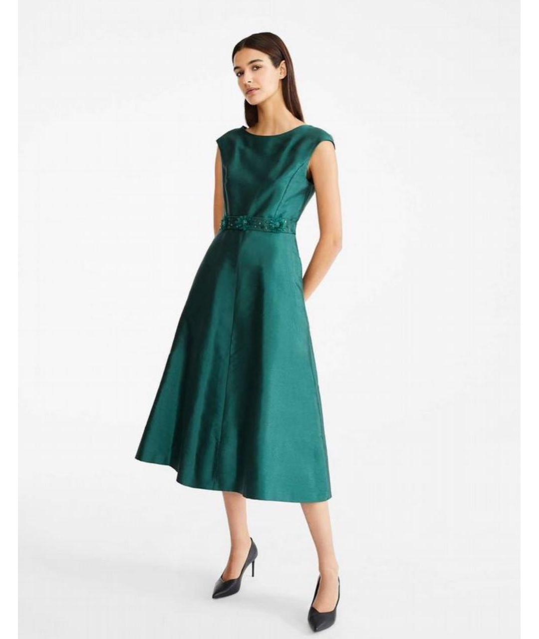 MAX MARA Зеленые хлопковое вечернее платье, фото 8