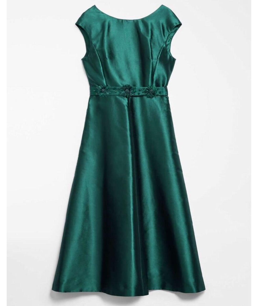 MAX MARA Зеленые хлопковое вечернее платье, фото 9