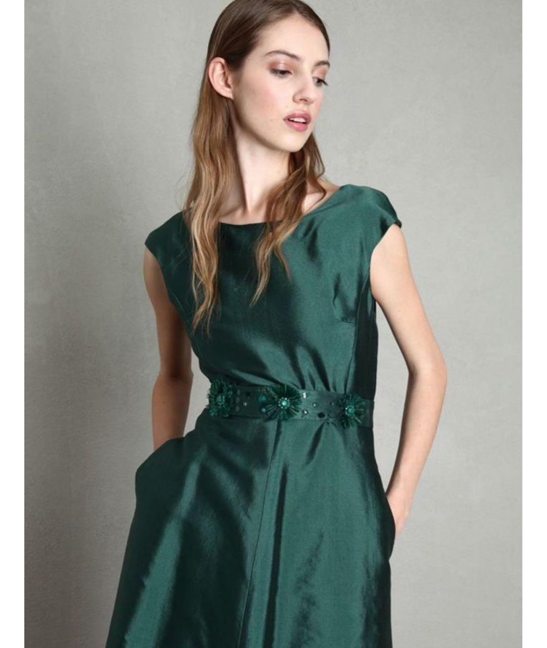 MAX MARA Зеленые хлопковое вечернее платье, фото 5